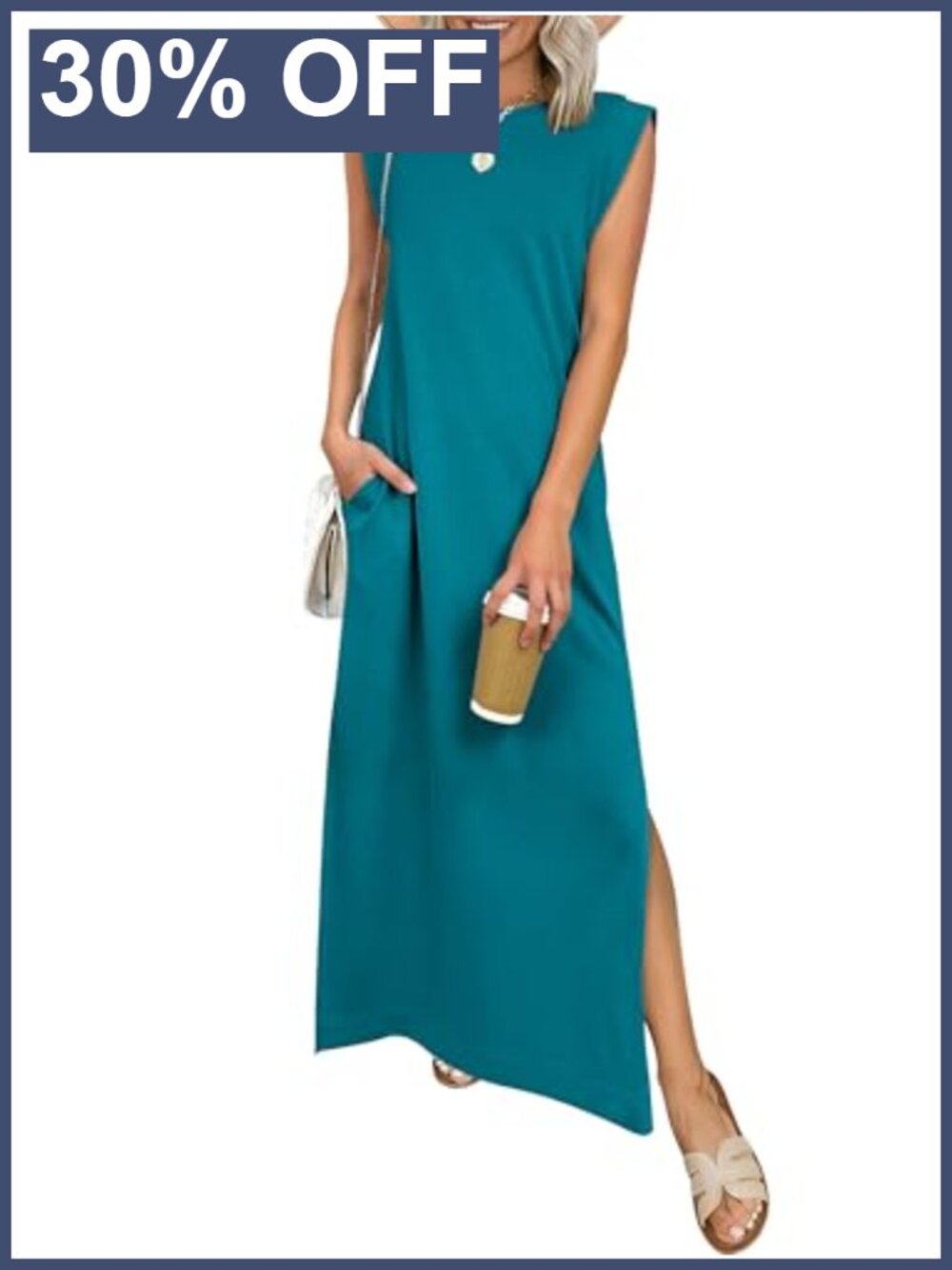 Womens Summer Maxi Dress Wrinkle Free with Pockets